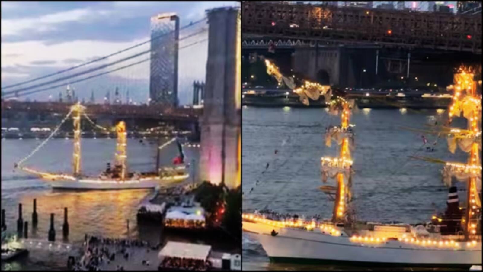 National-New York: 277 लोगों के साथ ब्रुकलिन ब्रिज से टकराया मैक्सिकन नौसेना का जहाज, वीडियो में दिखा भयावह मंजर – #INA National-New York: 277 लोगों के साथ ब्रुकलिन ब्रिज से टकराया मैक्सिकन नौसेना का जहाज, वीडियो में दिखा भयावह मंजर – #INA