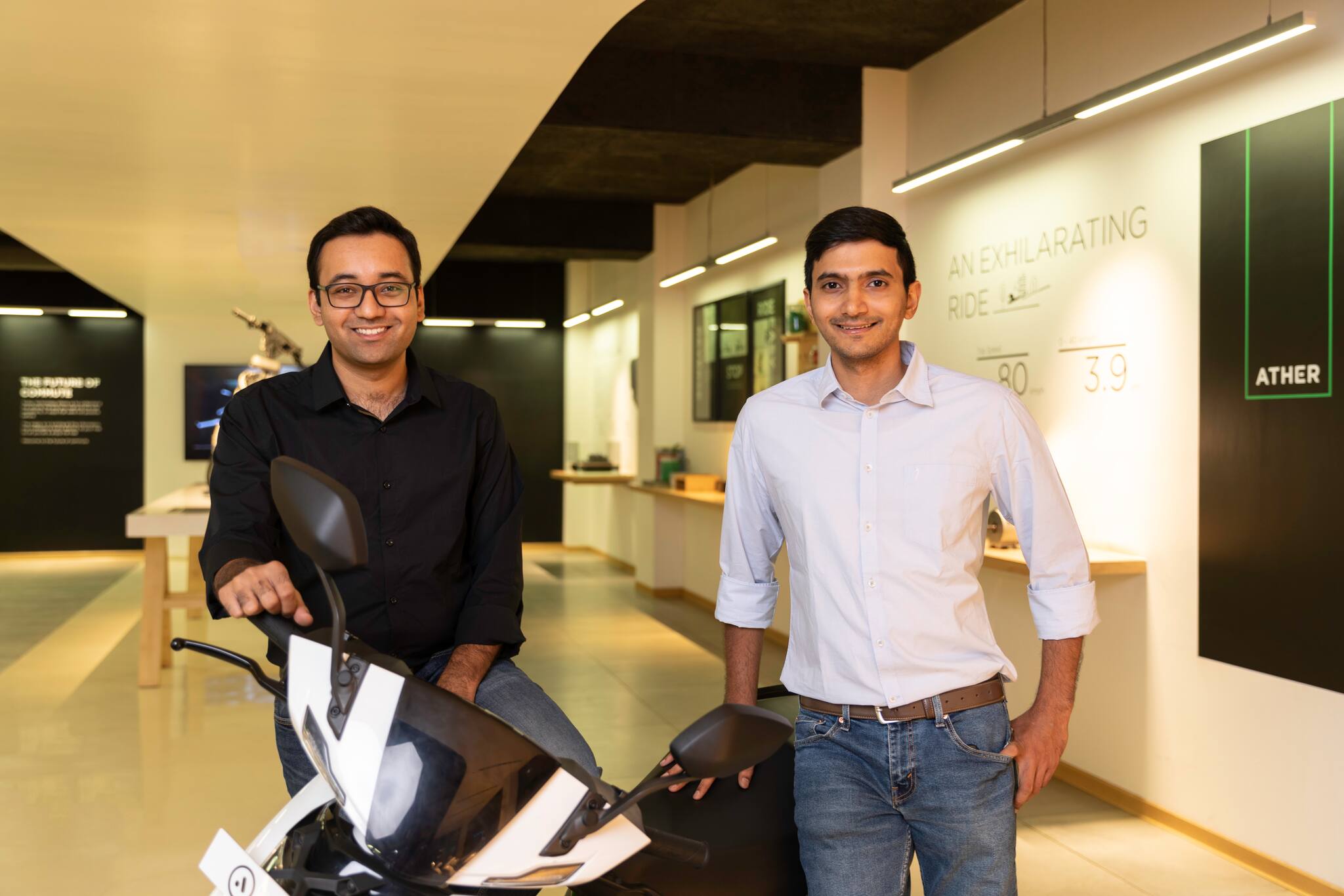 Ather Energy founders Tarun Mehta (Left) and Swapnil Jain (Right)