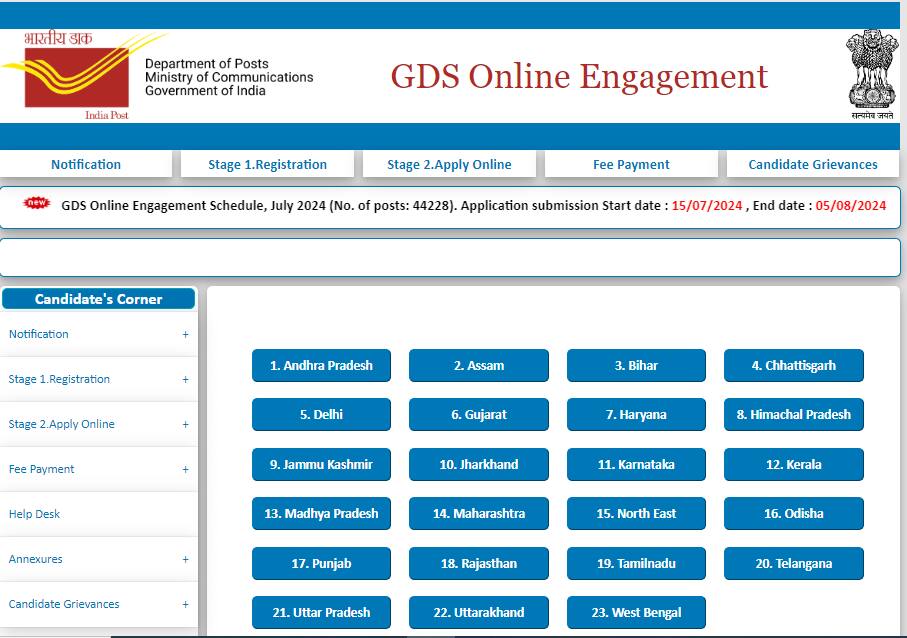 India Post GDS Registration 2024 Begins For 44 228 Gramin Dak Sevak