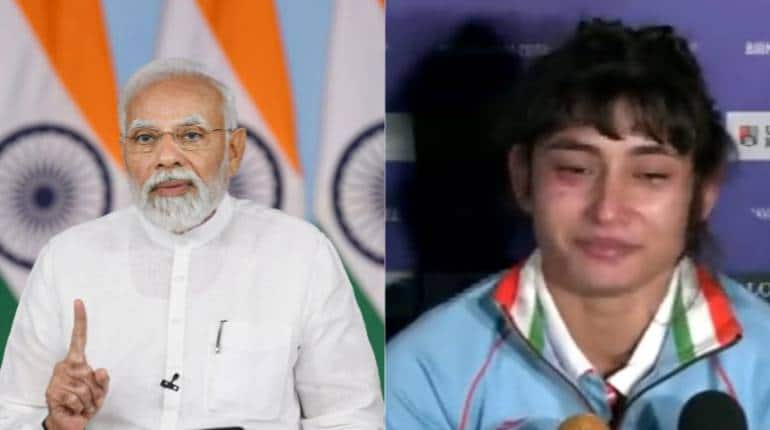 CWG 2022: 'मेडल के लिए खुशी होनी चाहिए, माफी नहीं', ब्रॉन्ज जीतने वाली पहलवान पूजा गहलोत को PM मोदी का संदेश CWG 2022: 'मेडल के लिए खुशी होनी चाहिए, माफी नहीं', ब्रॉन्ज जीतने वाली पहलवान पूजा गहलोत को PM मोदी का संदेश