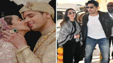 Sidharth Kiara Wedding Photo: शादी के समारोह में अभिनेत्री जूही चावला, अभिनेता शाहिद कपूर, मीरा राजपूत और करण जौहर आदि शामिल हुए। इससे पहले होटल में बारात निकाली गई। बारात पंजाबी ढोल एवं संगीत के साथ निकाली गई जिसमें करण जौहर, शाहिद कपूर और वर वधू के परिवार के सदस्यों ने जमकर डांस किया।