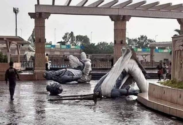 Ujjain Mahakal Corridor: तेज आंधी-तूफान में गिरीं महाकाल कॉरिडोर के अंदर सप्त ऋषियों की 6 मूर्तियां