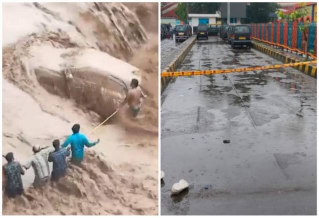 Rain Updates: पहली बारिश से मुंबई में आफत, दिल्ली रेलवे स्टेशन पर महिला की मौत, हरियाणा में बह गई कार, देखें वीडियो Rain Updates: पहली बारिश से मुंबई में आफत, दिल्ली रेलवे स्टेशन पर महिला की मौत, हरियाणा में बह गई कार, देखें वीडियो