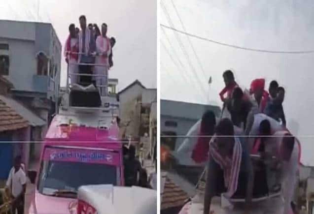 Telangana Polls: दुर्घटना में बाल-बाल बचे तेलंगाना के मंत्री KTR, चुनाव प्रचार के दौरान खुले वैन से नीचे गिरे, देखें वीडियो