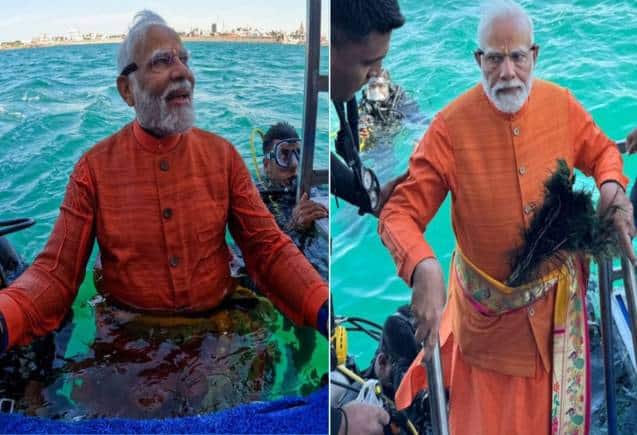 PM मोदी ने समंदर के भीतर प्राचीन द्वारका जी के किए दर्शन, स्कूबा डाइविंग का लिया आनंद, बोले- 'मैं भावविभोर हूं'