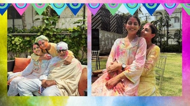 अमिताभ बच्चन ने अपनी पत्नी जया बच्चन और नातिन नव्या नवेली के साथ होली सेलिब्रेट की। पूरा परिवार रंगों में सराबोर नजर आया।