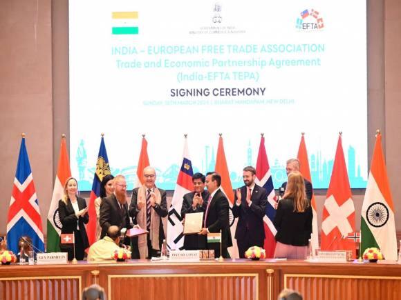 भारत-EFTA के बीच फ्री ट्रेड एग्रीमेंट; 15 वर्षों में 100 अरब डॉलर निवेश का वादा