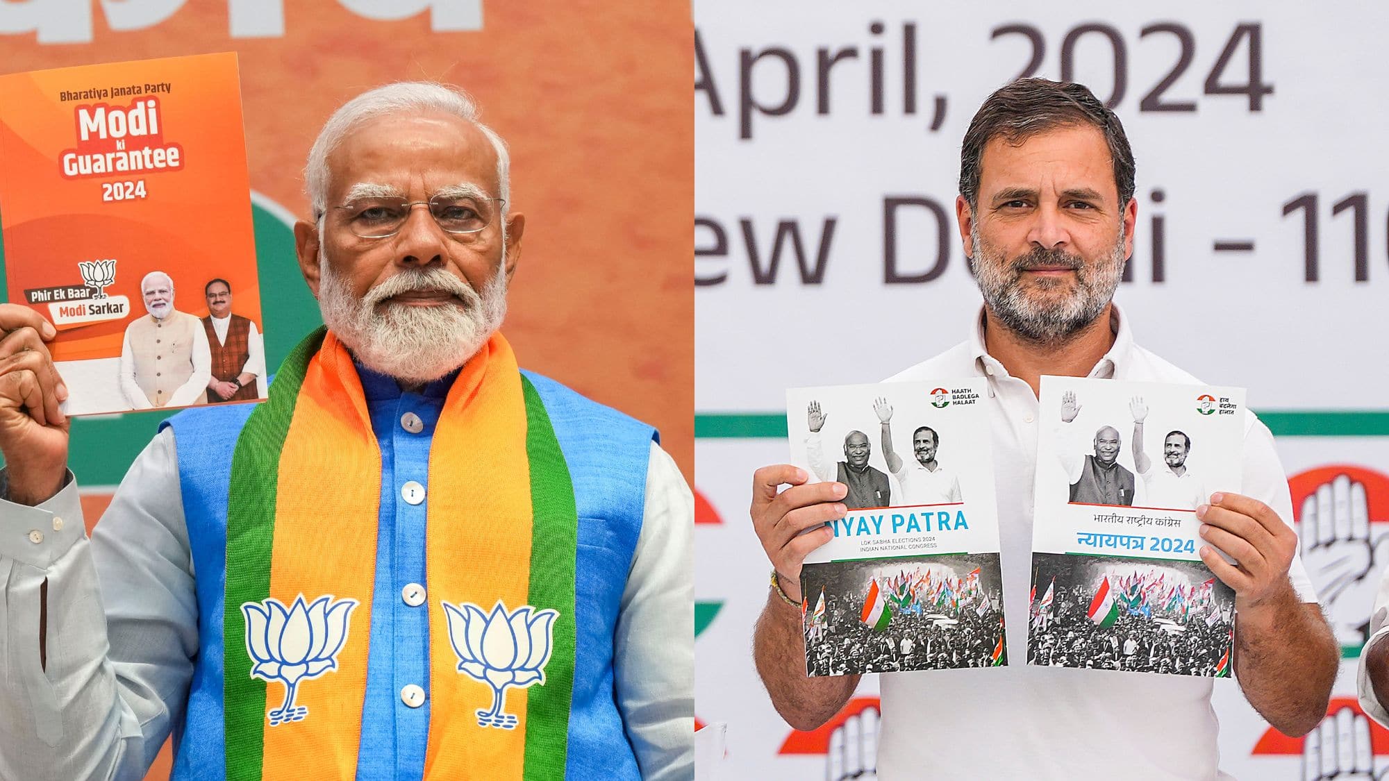 BJP Manifesto: मुफ्त की रेवड़ी नहीं, मोदी की गारंटी... कांग्रेस और BJP के घोषणापत्र में कितना अंतर, समझें यहां