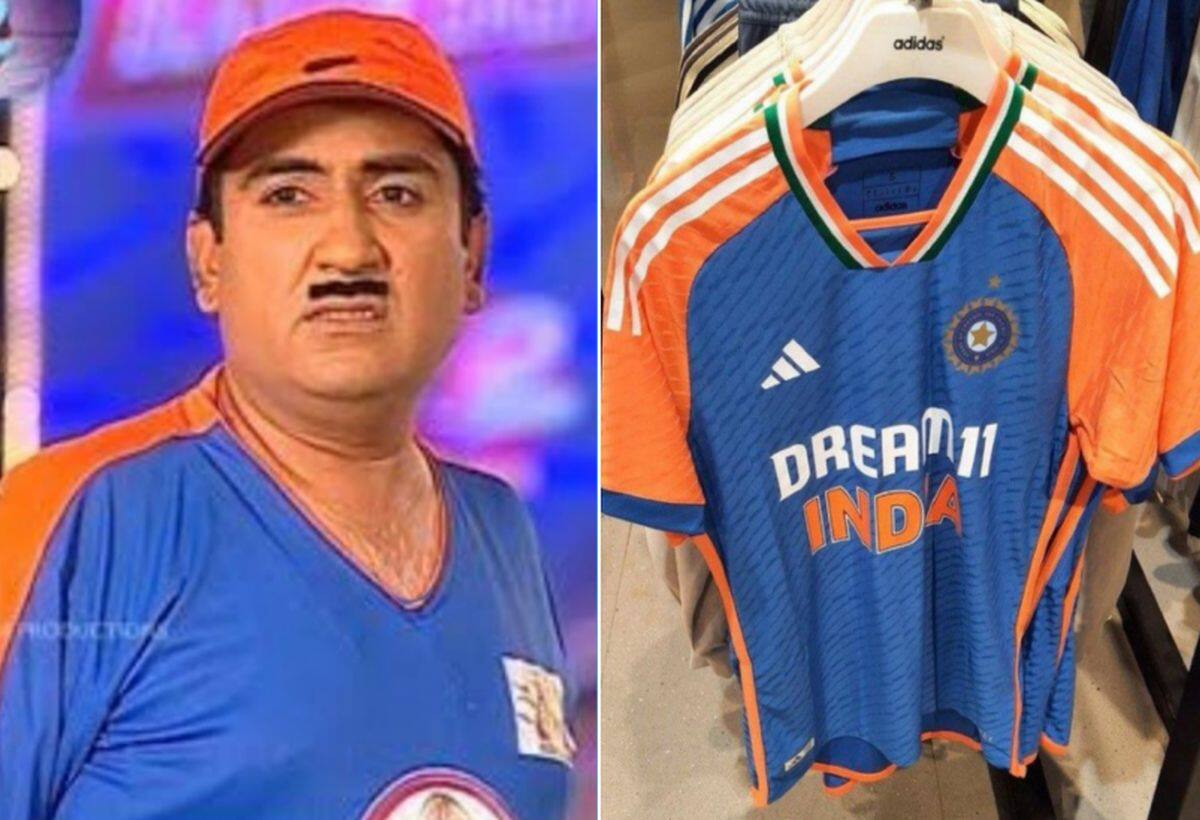 T20 World Cup 2024: टीम इंडिया की नई जर्सी लॉन्च होते ही मीम्स की आई बाढ़, यूजर्स ने जेठालाल से कर दी तुलना T20 World Cup 2024: टीम इंडिया की नई जर्सी लॉन्च होते ही मीम्स की आई बाढ़, यूजर्स ने जेठालाल से कर दी तुलना