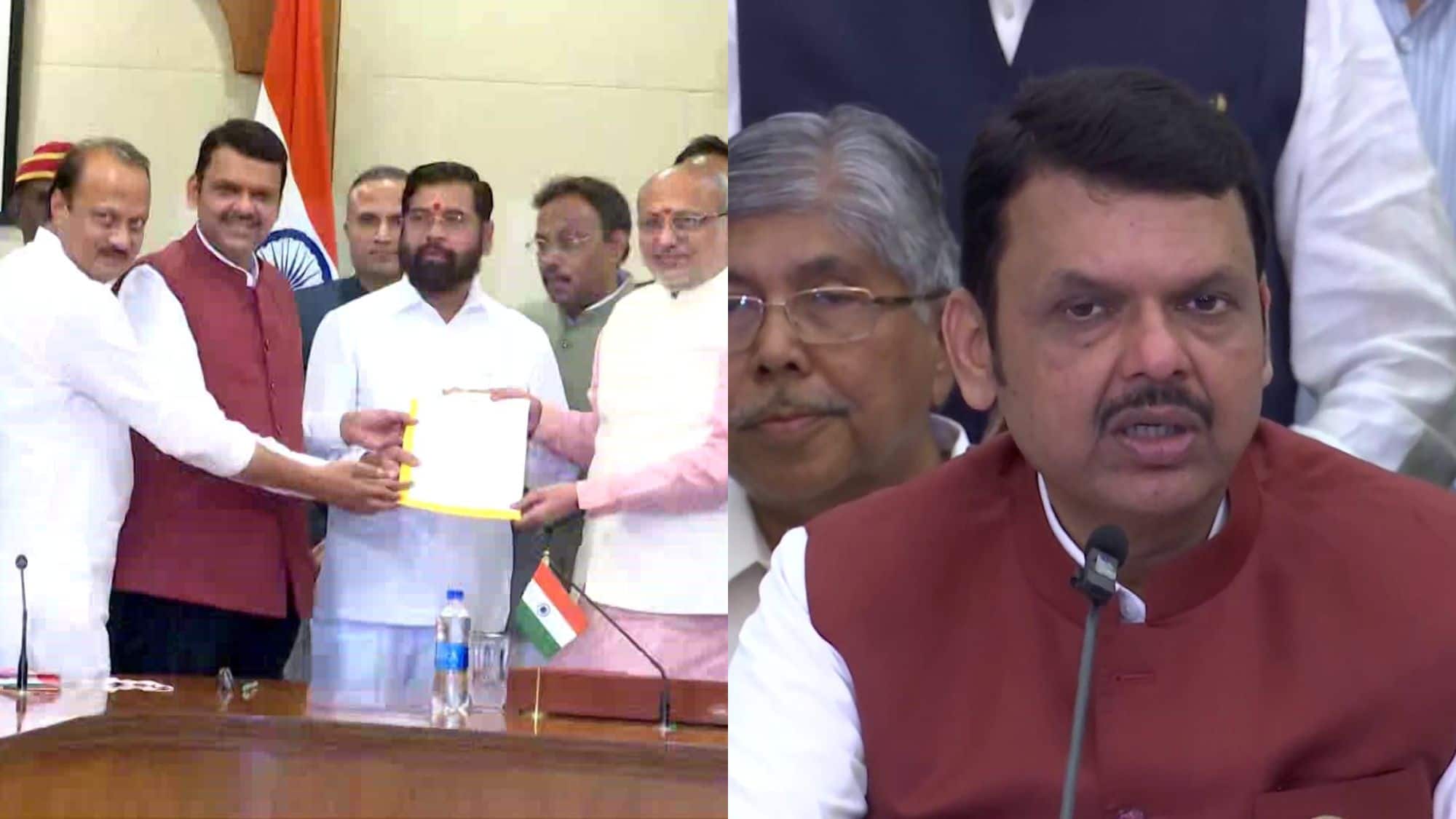 Maharashtra: महायुति ने राज्यपाल के सामने पेश किया सरकार बनाने का दावा, देवेंद्र फडणवीस ने एकनाथ शिंदे की भूमिका को बताया 'अहम'