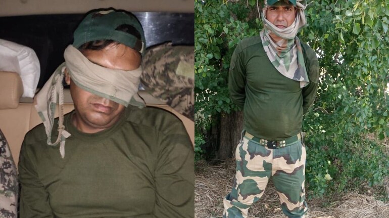 BSF जवान को पाकिस्तानी रेंजर ने पकड़ा, आंखों पर बांधी पट्टी, तस्वीर वायरल -  india pakistan border bsf jawan accidentally crossed lac border caught by  pakistani rangers pahalgam attack ...