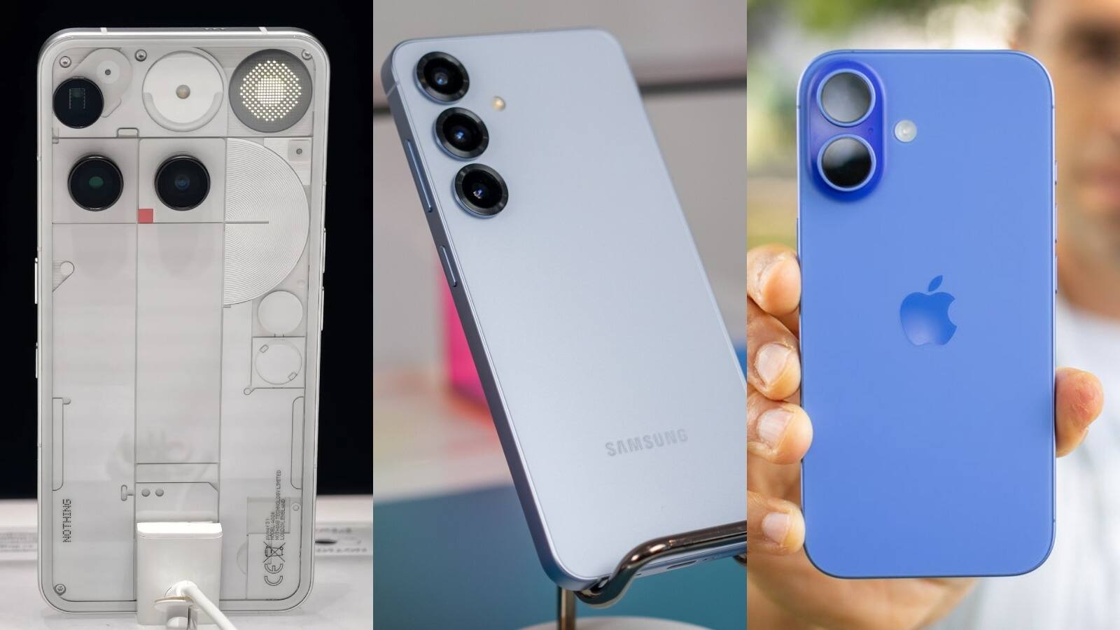Nothing Phone 3, iPhone 16 और Samsung Galaxy S25 में से कौन सा स्मार्टफोन है बेस्ट? स्पेसिफिकेशन्स से जानिए Nothing Phone 3, iPhone 16 और Samsung Galaxy S25 में से कौन सा स्मार्टफोन है बेस्ट? स्पेसिफिकेशन्स से जानिए