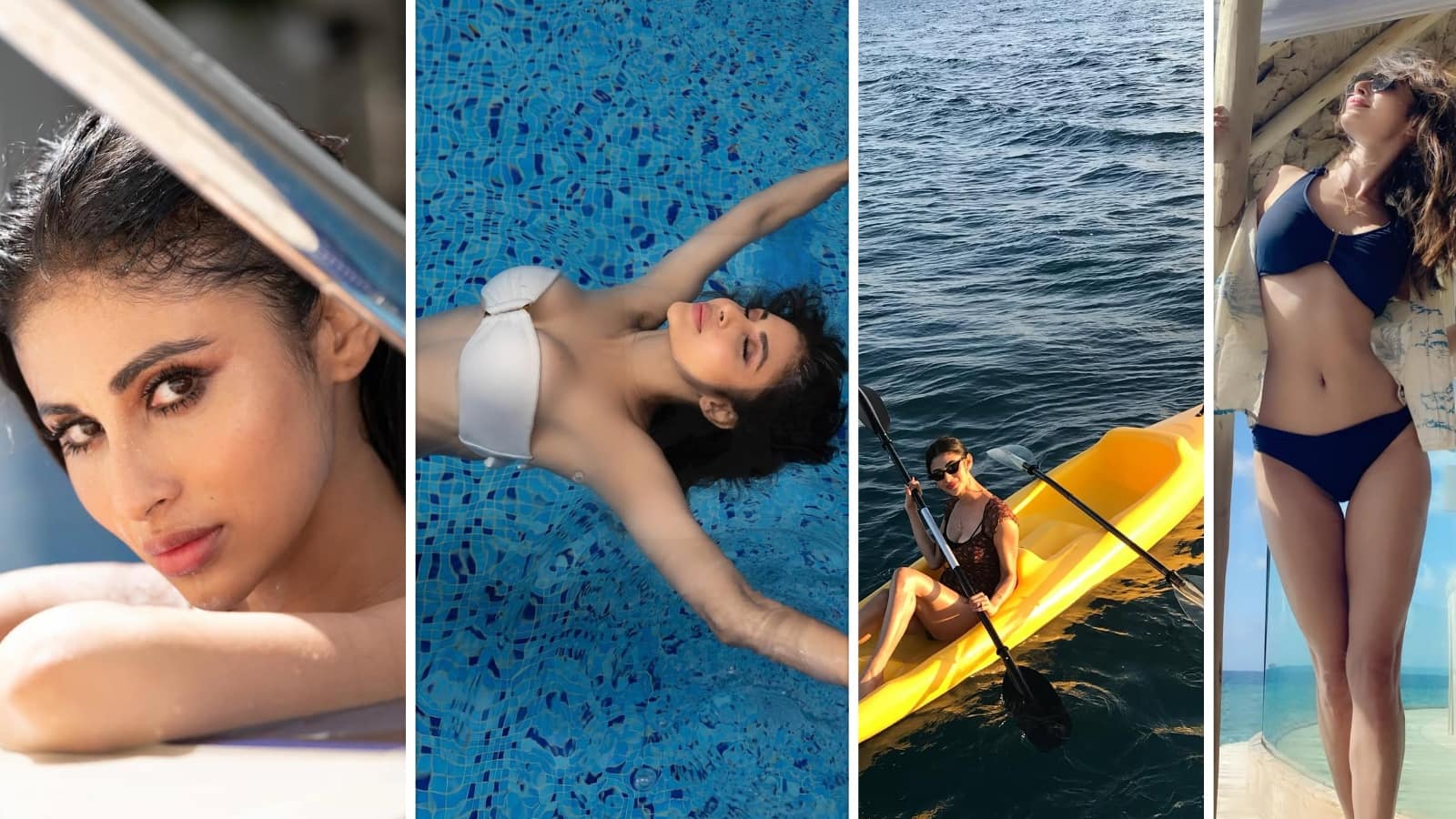 बिकिनी में मौनी रॉय बेबाकी से अपनी परफेक्ट फिगर फ्लॉन्ट करती दिखाई दी। बिकिनी में मौनी रॉय बेबाकी से अपनी परफेक्ट फिगर फ्लॉन्ट करती दिखाई दी।