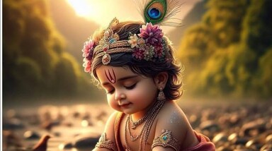 कृष्ण जन्माष्टमी का त्योहार हर साल भक्ति और उल्लास के साथ मनाया जाता है। इस खास मौके पर भगवान श्रीकृष्ण के बाल स्वरूप की पूजा की जाती है, जिन्हें लड्डू गोपाल या बाल गोपाल के नाम से भी जाना जाता है। इस साल की जन्माष्टमी पर आप अपने दोस्तों और परिवार वालों को इन प्यारे बाल गोपाल के पोस्टर्स के जरिए आशीर्वाद और शुभकामनाएं भेज सकते हैं। ये रंगीन और आकर्षक पोस्टर मोबाइल में सेव कर आसानी से शेयर किए जा सकते हैं।
