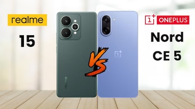 Realme 15T 5G vs OnePlus Nord CE 5: भारतीय मार्केट में ज्यादातर मिड-रेंज के स्मार्टफोन की मांग ज्यादा रहती है। इसी को दखते हुए Realme ने अपना नया फोन Realme 15T 5G लॉन्च किया है। यह फोन सीधे तौर पर OnePlus Nord CE 5 को चुनौती देता है। दोनों ही फोन्स की कीमतें 20 से 25 हजार रुपये के बीच हैं। दोनों ही फोन्स को IP रेटिंग की सुविधा दी गई है। Realme 15T 5G में दमदार डिस्पले, बड़ी बैटरी और हाई-रेजॉल्यूशन फ्रंट कैमरा मिलता है, जबकि OnePlus अपने स्मूद OxygerOS और कैमरा वर्सेटिलिटी पर भरोसा जताता है। अब आइए जानते हैं कि दोनों डिवाइस में क्या अंतर है और कौन दमदार है?