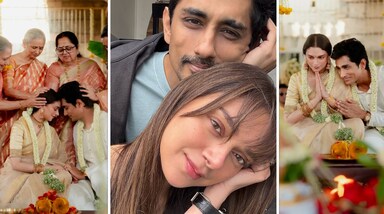 अदिति राव हैदरी और सिद्धार्थ इंडस्ट्री के क्यूट कपल हैं। बीते साल इस कपल ने बहुत ही सिंपल स्टाइल में शादी कर सबको चौंका दिया था। सोशल मीडिया पर दोनों ने क्यूट और कोजी फोटोज को शेयर किया है।