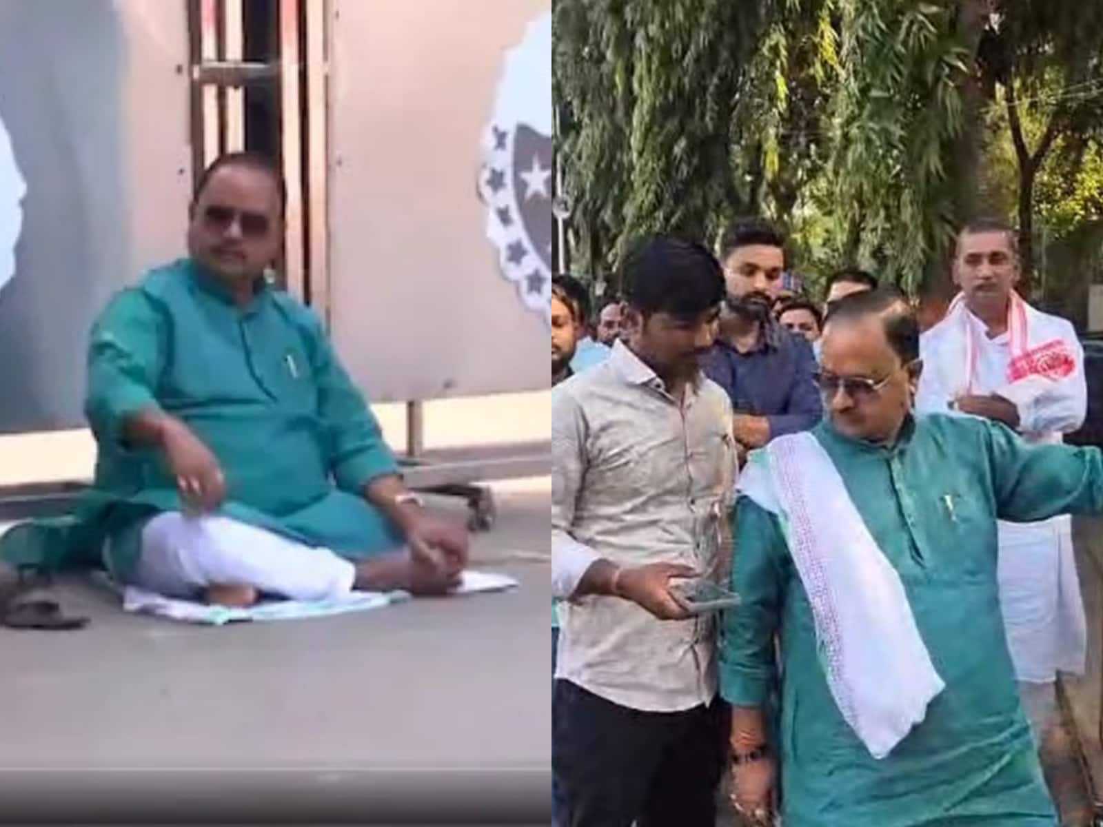 BIhar Chunav: सीट बंटवारे को लेकर JDU में बवाल! नीतीश कुमार के घर के सामने धरने पर बैठे विधायक गोपाल मंडल