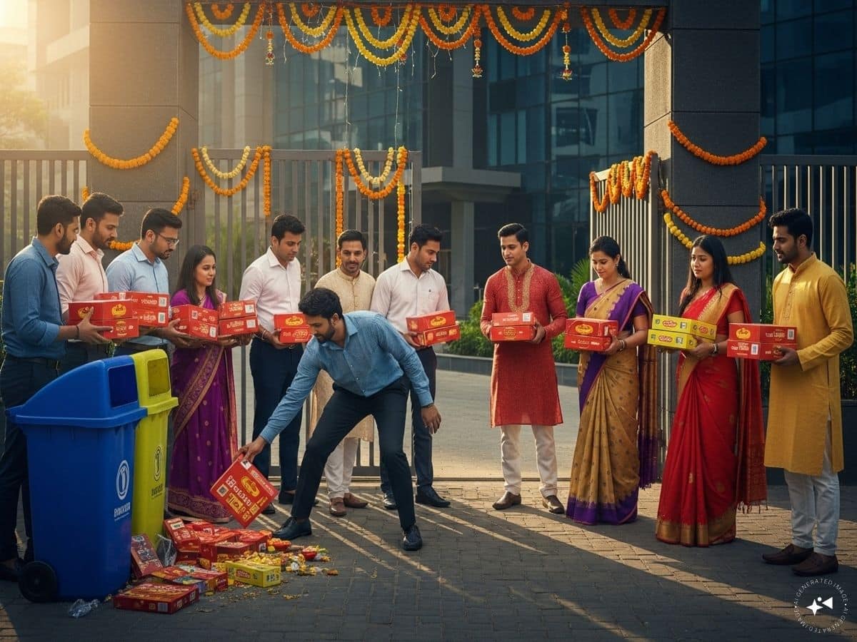 सोनीपत में दिवाली गिफ्ट में कर्मचारियों के मिली सोनपापड़ी, कर्मचारियों ने कुछ यूं निकाला अपना गुस्सा