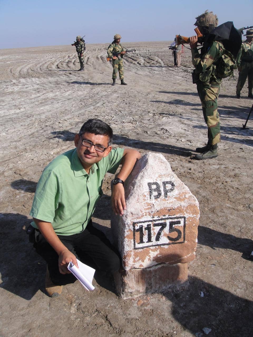 रिपोर्टिंग के दिनों में सर क्रीक इलाके और बॉर्डर पिलर नंबर 1175 की तस्वीर