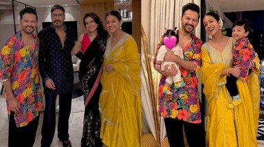 20 अक्टूबर की रात बॉलीवुड के सिंघम अजय देवगन ने अपनी फैमिली के साथ धूमधाम से दिवाली का त्योहार मनाया। इस खुशी के मौके की यादगार तस्वीरें अजय की ऑन स्क्रीन बेटी इशिता दत्ता ने सोशल मीडिया पर फैंस के लिए साझा कीं, जिनमें परिवार के सभी सदस्य ट्रेडिशनल और कलर कोऑर्डिनेटेड आउटफिट में बेहद खूबसूरत नजर आ रहे थे।
