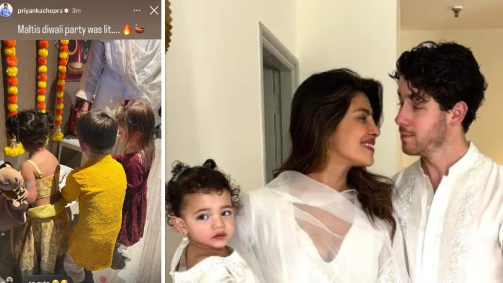 Priyanka Chopra: प्रियंका चोपड़ा ने शेयर की बेटी मालती की दिवाली पार्टी की तस्वीरें, लहंगे में लगी क्यूट