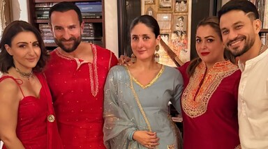 सोहा अली खान ने सोशल मीडिया पर धनतेरस पूजा की फोटोज को शेयर किया है। फोटोज में उनका पूरा परिवार साथ में नजर आ रहा है।