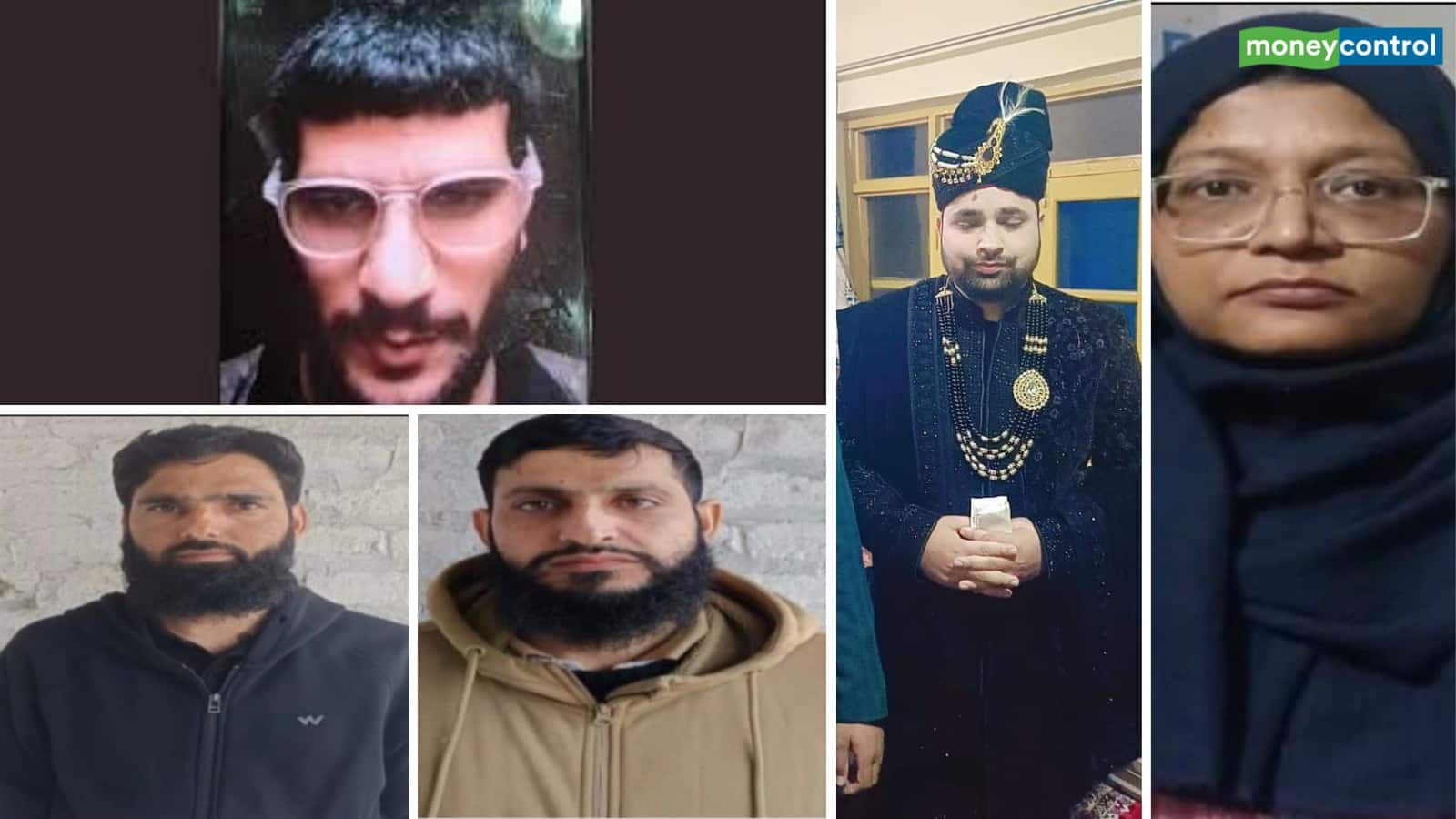 डॉक्टर उमर मोहम्मद (बायीं तरफ ऊपर), डॉक्टर आदिल और डॉक्टर मुजम्मिल (नीचे बायीं तरफ), डॉक्टर सज्जाद अहमद मल्ला और बायीं तरफ पहली फोटो डॉक्टर शाहीन सईद की हैं