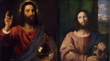 साल्वेटर मुंडी (Salvator Mundi) 
लगभग 1500 में बनाई गई ये पेंटिंग 2017 में रिकॉर्ड $450.3 मिलियन (लगभग 4503 करोड़ रुपये) में बिकी है। यीशु मसीह का चित्रण करती यह पेंटिंग विश्व की सबसे महंगी नीलामी में बिकने वाली कलाकृति है।  