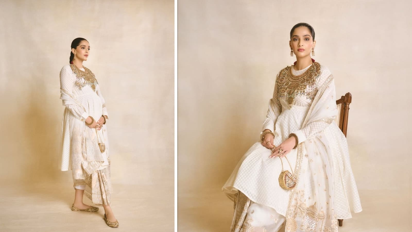 Sonam A Kapoor: व्हाइट सूट में बेबी बंप फ्लॉन्ट करती नजर आईं सोनम कपूर, कैप्शन फैंस का खींचा ध्यान Sonam A Kapoor: व्हाइट सूट में बेबी बंप फ्लॉन्ट करती नजर आईं सोनम कपूर, कैप्शन फैंस का खींचा ध्यान