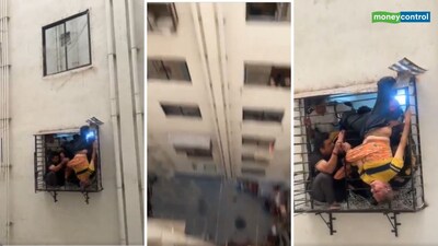 Surat viral video: 10वीं मंजिल से फिसले बुजुर्ग की काफी से मुश्किल से जान बचाई गई
