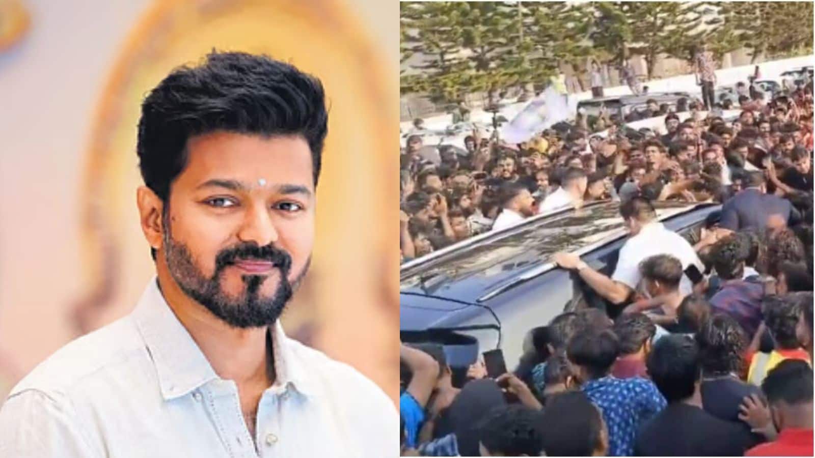 Thalapathy Vijay: फैंस की दीवानगी ने बढ़ाई मुश्किल, एयरपोर्ट पर गिरते विजय का वीडियो वायरल Thalapathy Vijay: फैंस की दीवानगी ने बढ़ाई मुश्किल, एयरपोर्ट पर गिरते विजय का वीडियो वायरल