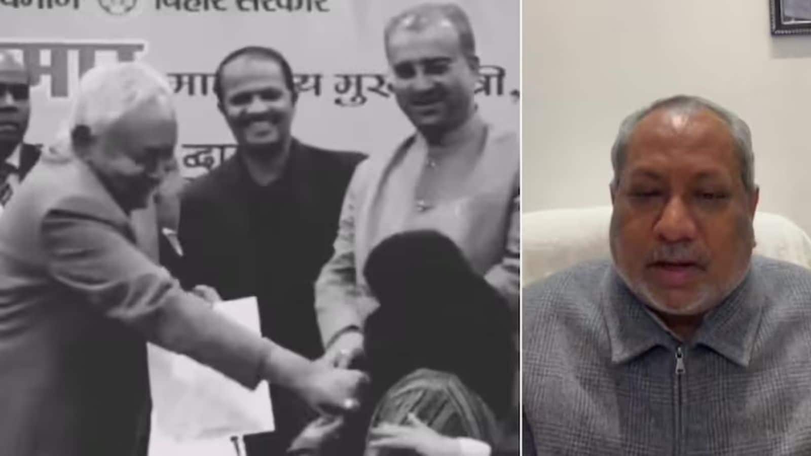 Sanjay Nishad: 'कहीं और हाथ लग जाता तो...', नीतीश कुमार के हिजाब विवाद पर अपने आपत्तिजनक बयान के बाद संजय निषाद ने दी सफाई Sanjay Nishad: 'कहीं और हाथ लग जाता तो...', नीतीश कुमार के हिजाब विवाद पर अपने आपत्तिजनक बयान के बाद संजय निषाद ने दी सफाई
