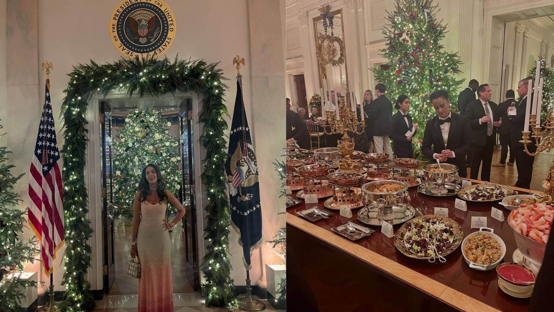 White House के क्रिसमस डिनर में पहुंची मल्लिका शेरावत, डोनाल्ड ट्रंप के साथ ग्लैमरस शाम की फोटो हुई वायरल... फैंस बोले- इनवाइट कैसे मिला? White House के क्रिसमस डिनर में पहुंची मल्लिका शेरावत, डोनाल्ड ट्रंप के साथ ग्लैमरस शाम की फोटो हुई वायरल... फैंस बोले- इनवाइट कैसे मिला?
