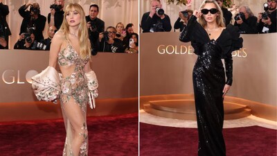 Golden Globes 2026: जेनिफर लॉरेंस ने गिवेंची का फूलों वाला नेकेड गाउन पहनकर सबका ध्यान खींचा।