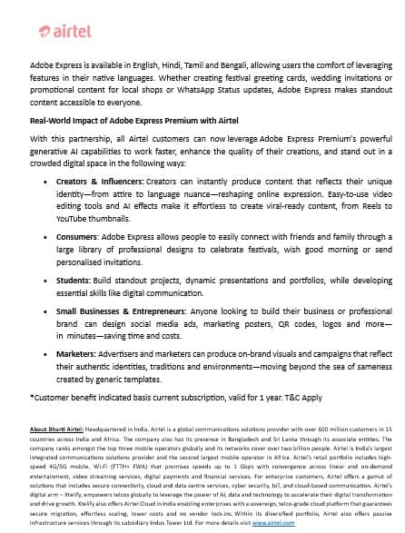 Airtel-Adobe Partnership