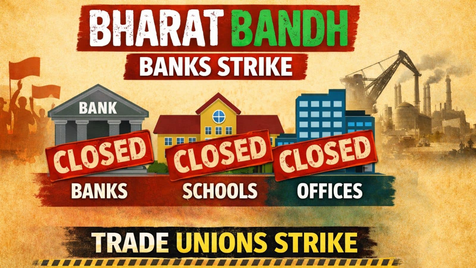 Bharat Bandh 12 February: बैंक, स्कूल और ऑफिस… 12 फरवरी को भारत बंद के दौरान क्या खुलेगा और क्या रहेगा बंद?