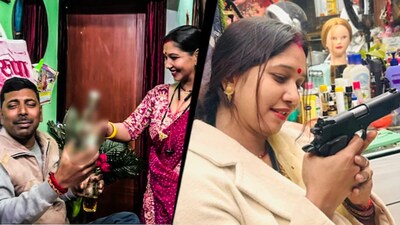 ‘रोज डे’ सेलिब्रेशन बना मुसीबत, पति को शराब देते वीडियो वायरल, पुलिस ने की छापेमारी