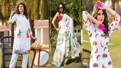 Holi Dress for Women: होली फंक्शन में लाइट कलर का स्ट्रेट कुर्ता प्लाजो सेट एक बढ़िया ऑप्शन है।