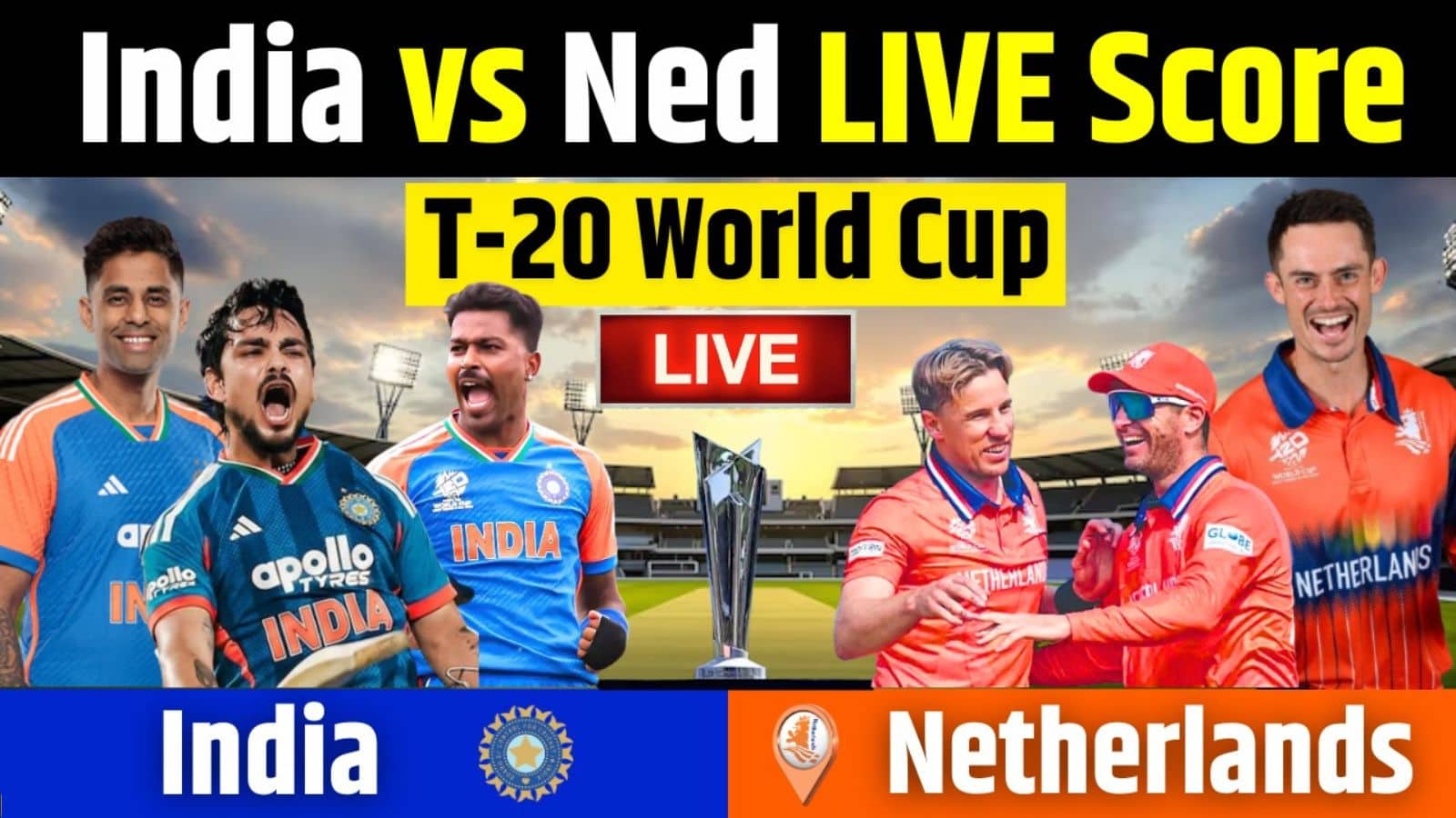 IND vs NED T20 World Cup Match Live Score: सुपर-8 से पहले टीम नीदरलैंड से भिड़ेगी टीम इंडिया, प्लेइंग 11 से लेकर पिच रिपोर्च तक…मैच से पहले यहां जानें सबकुछ