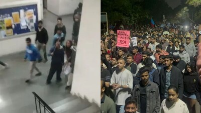 JNU Violence: एक वायरल वीडियो में लेफ्ट-विंग स्टूडेंट्स ABVP मेंबर्स पर कथित तौर पर पत्थर फेंकते हुए दिख रहे हैं
