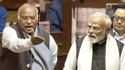 राज्यसभा में नारेबाजी के दौरान PM मोदी ने खड़गे पर कसा तंज! 
