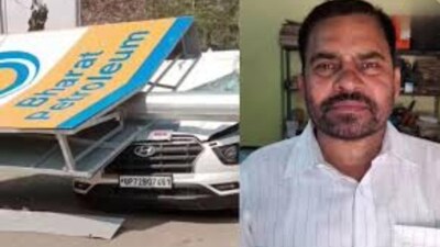 प्रतापगढ़ में दर्दनाक हादसा, चलती कार पर गिरा बिजली का खंभा, सपा नेता की मौत
