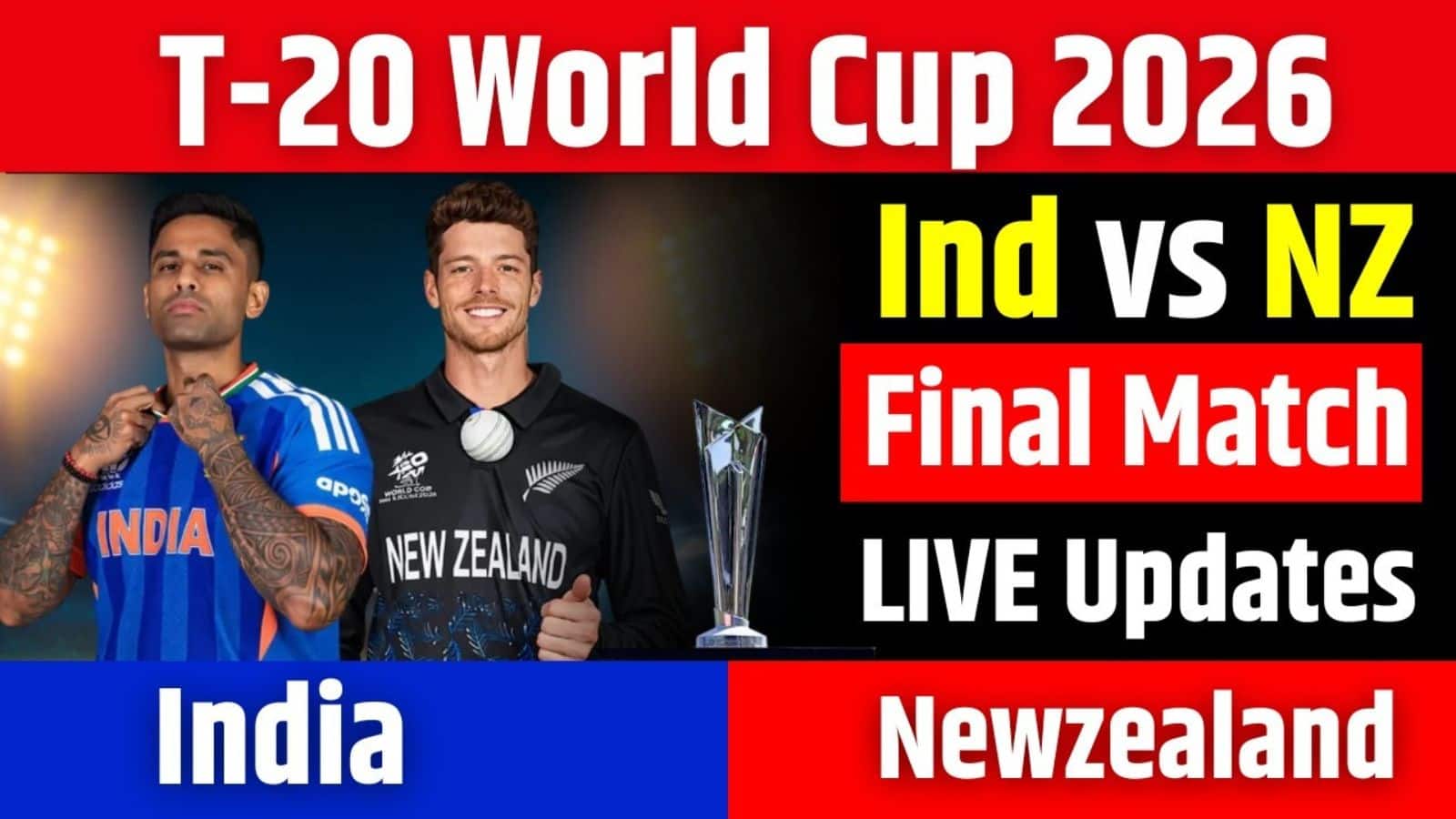 IND vs NZ Final Live Score T20 World Cup 2026: न्यूजीलैंड को बैक-टू-बैक लग रहे झटके, गिरा 7वां विकेट, स्कोर 140 के पार