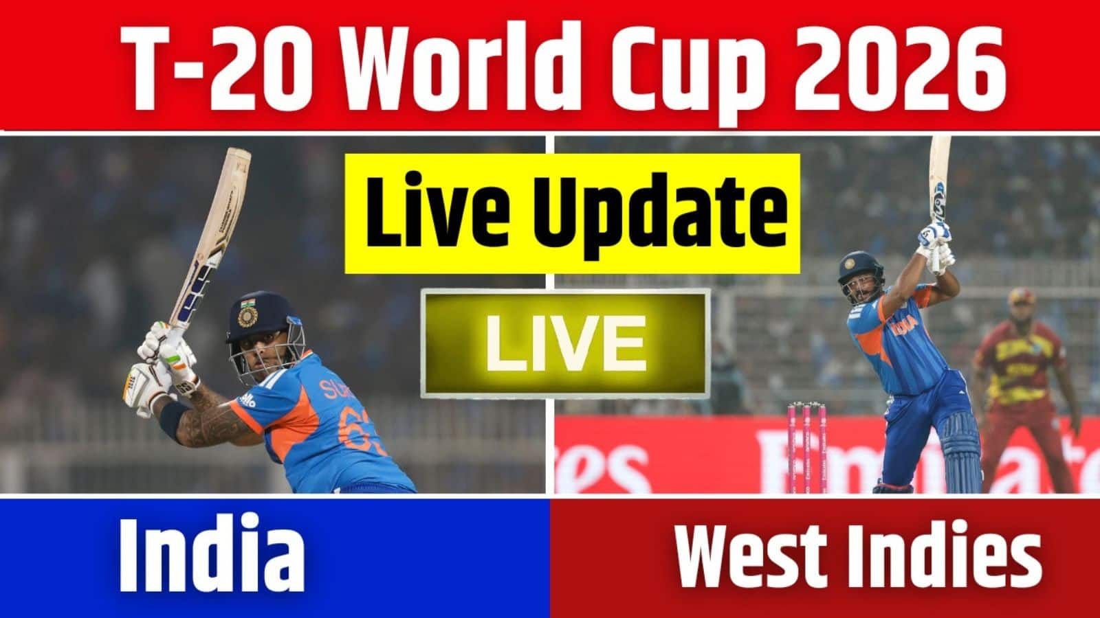 IND vs WI T20 World Cup Match Live Score: भारत को लगा चौथा झटका, तिलक वर्मा लौटे पवेलियन