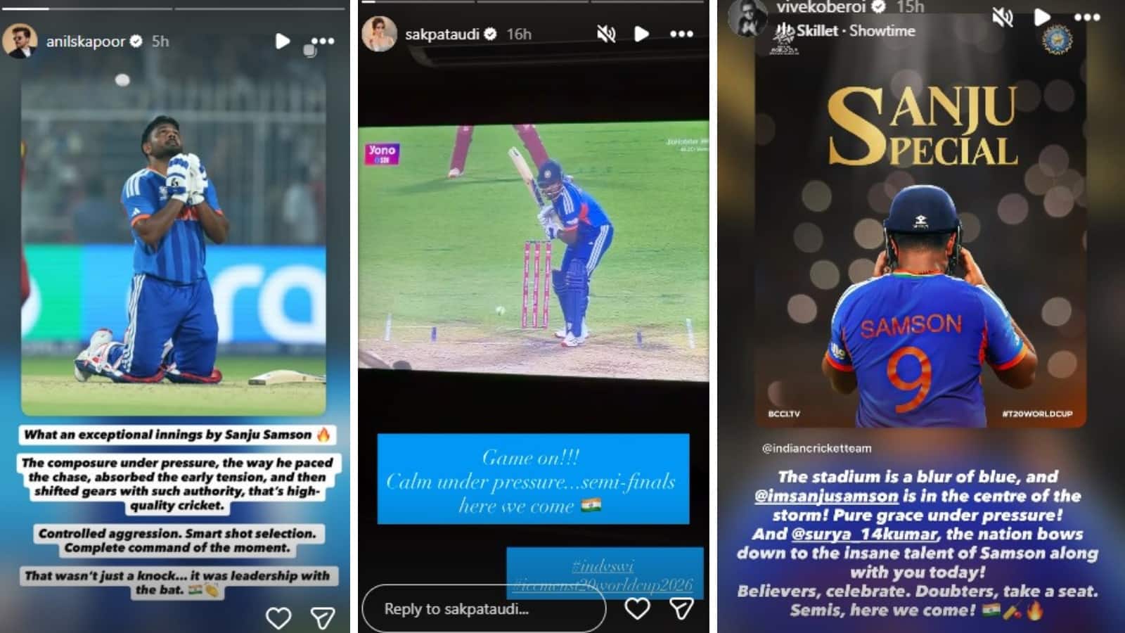 T20 World Cup 2026 Semi Finals: बॉलीवुड सितारों ने टीम इंडिया को किया चीयर,  टी20 विश्व कप 2026 के सेमीफाइनल में पहुंचने पर दी बधाई