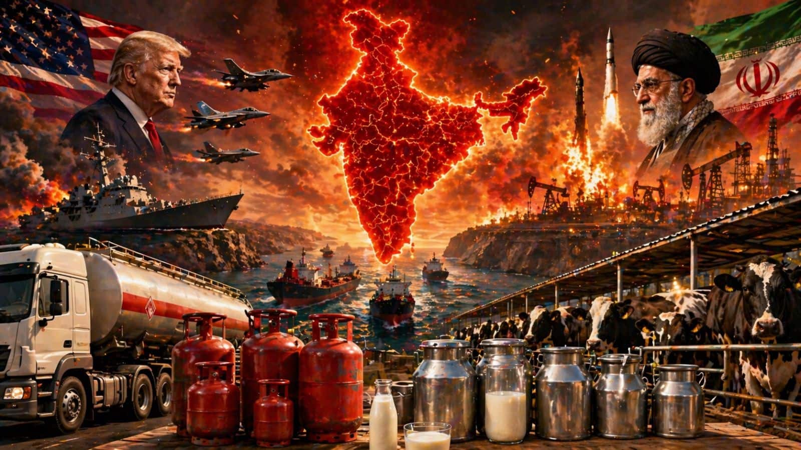 अमेरिका -ईरान युद्ध संकट के बीच भारत में दूध, डेयरी और गैस की सप्लाई का पूरा हाल जानिए, एक-एक जानकारी अहम
