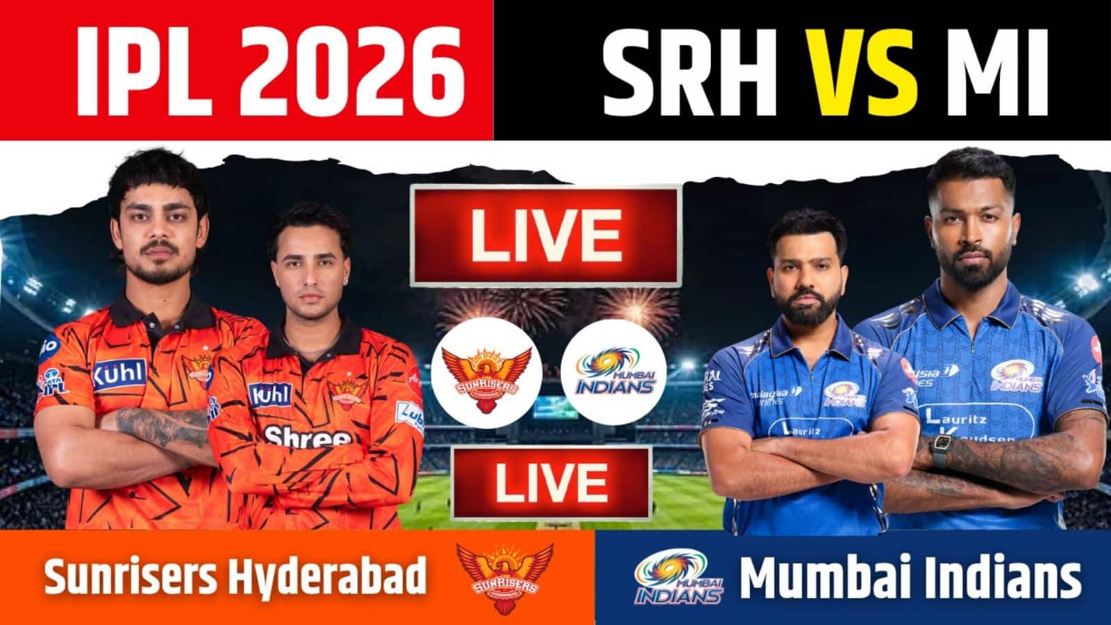 MI vs SRH IPL 2026 Match Live Score: मुंबई को दो ओवर में लगे दो झटके, विल जैक्स के बाद सूर्या लौटे पवेलियन