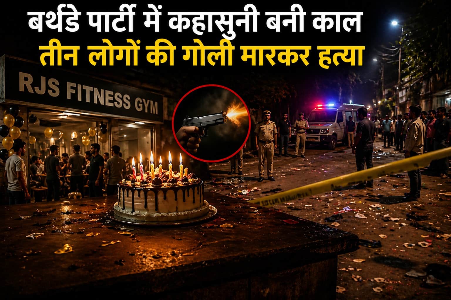 Bulandshahr : जिम में ट्रिपल मर्डर, बर्थडे पार्टी में चेहरे पर लगाया केक तो शख्स ने 3 दोस्तों को मारी गोली
