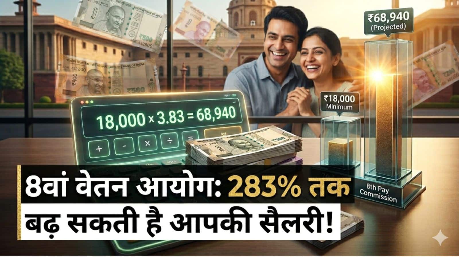8th Pay Commission: 283% तक बढ़ सकती है आपकी सैलरी! अगर इस फॉर्मूले पर मान गई सरकार तो लग जाएगी लॉटरी