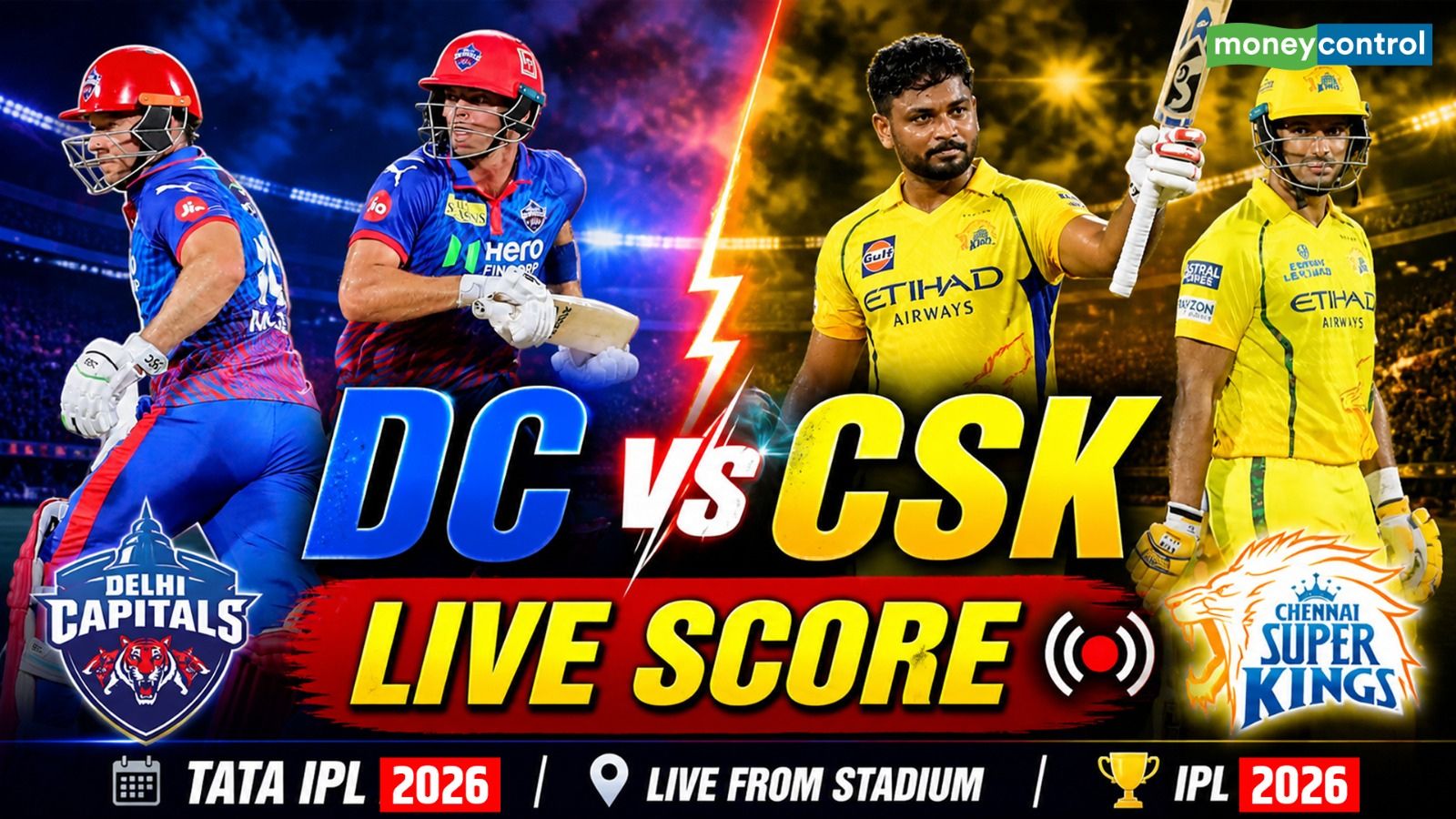 DC vs CSK IPL 2026 Match Live Score: चेन्नई की घातक गेंदबाजी, दिल्ली ने चेन्नई को दिया 156 रन का टारगेट